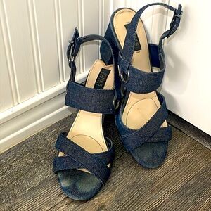 Denim blue sandals